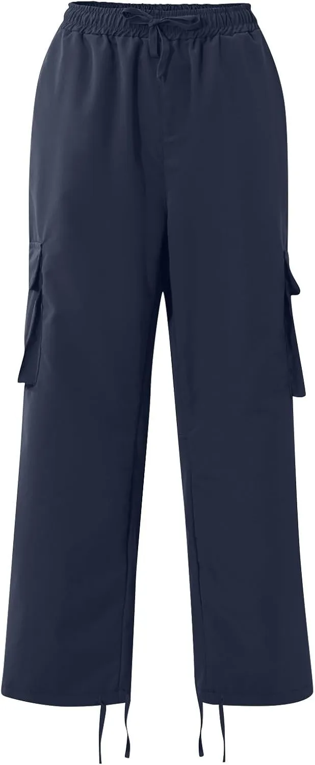 Pants Men Cargo Stretch Elastic Waist Drawstring Pants with Pockets Pants Ripstop Stretch Fall Winter Joggers Trouser