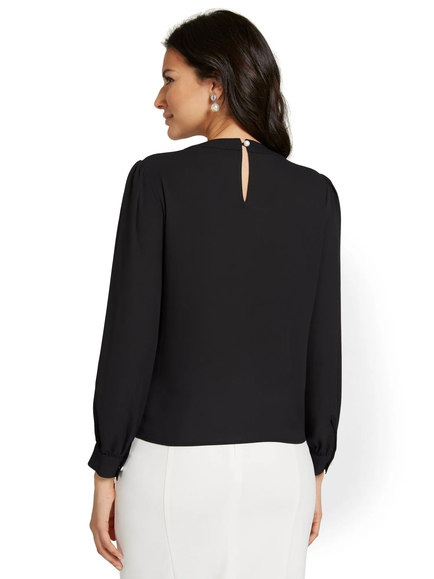 Pearl-Detail Blouse