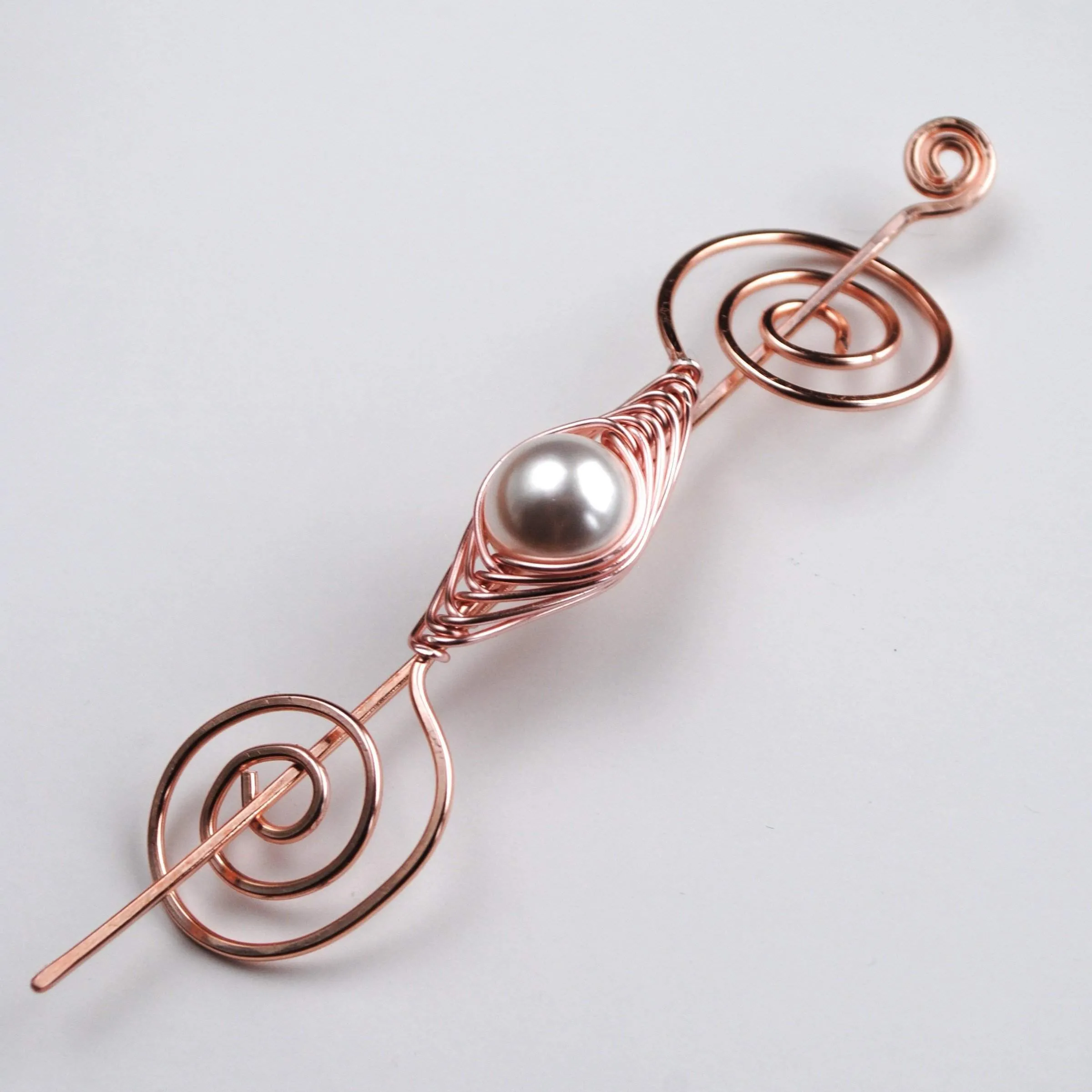 Pearl Shawl Pin - Rose Gold Noteworthy Classic