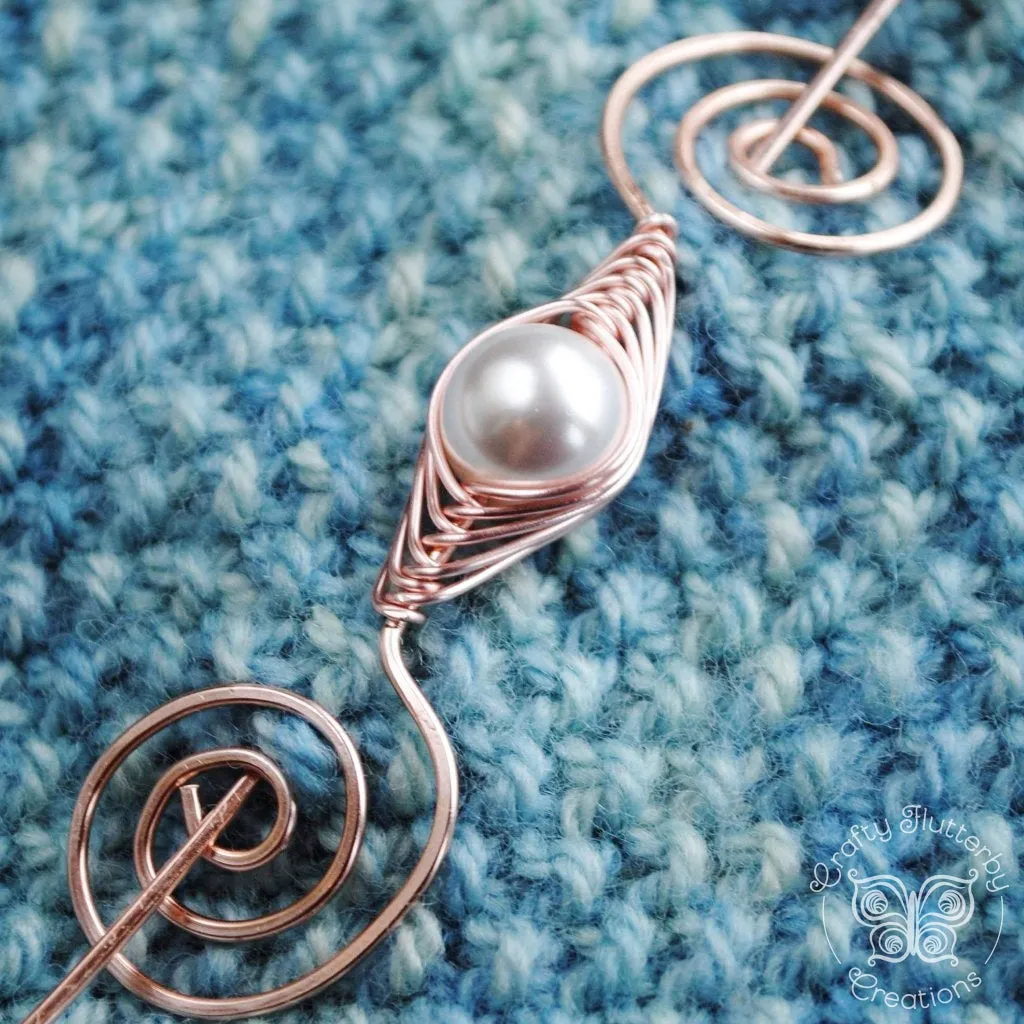 Pearl Shawl Pin - Rose Gold Noteworthy Classic