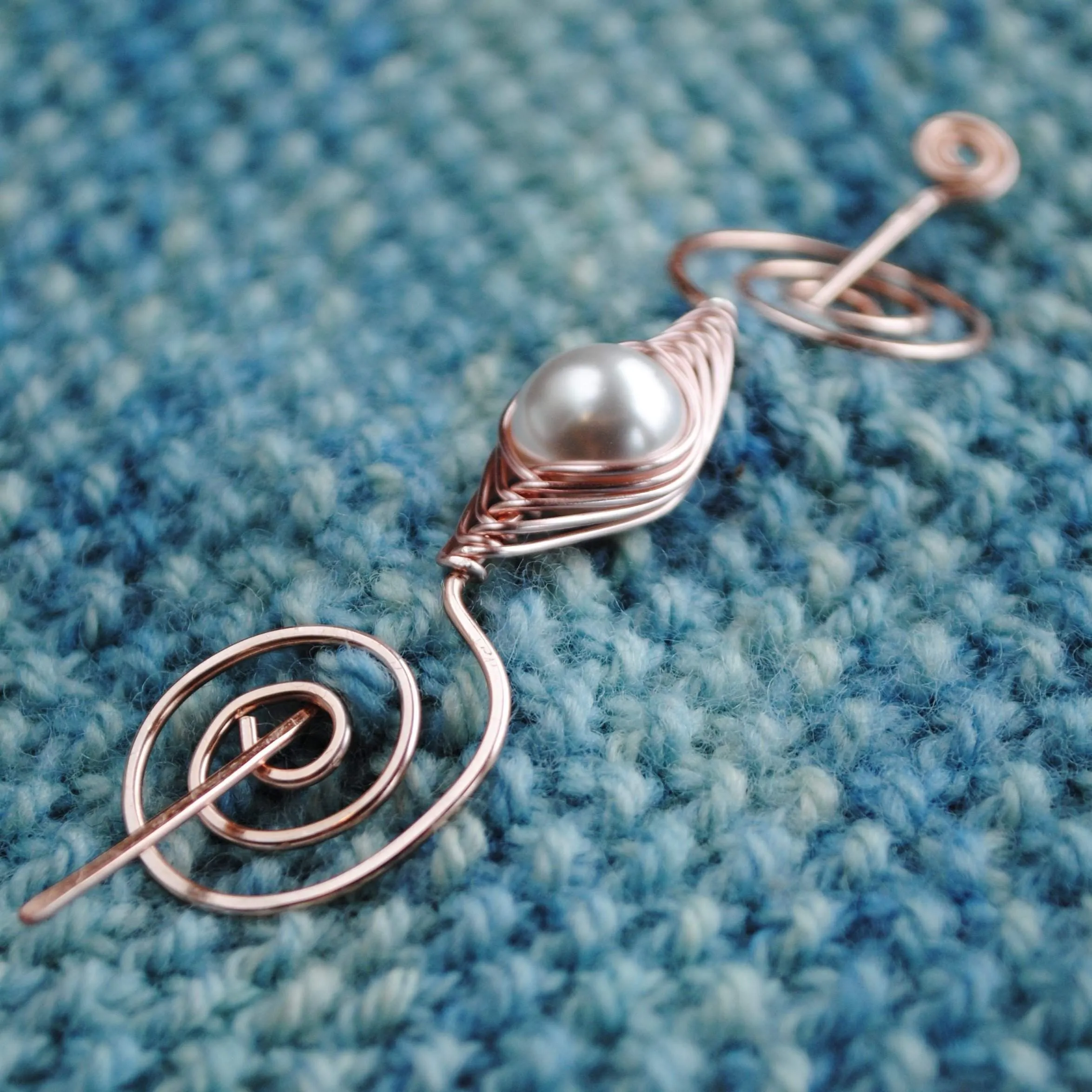 Pearl Shawl Pin - Rose Gold Noteworthy Classic