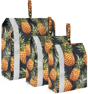 Pineapples Black Packing Cubes for Travel 3 Set Packing Cubes Compression Luggage Packing Organizers for Packing Compression