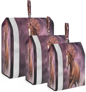 Purple Horse Running Packing Cubes for Travel 3 Set Travel Bags Organizer Luggage Accessories for Travel Compression