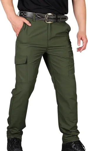 Quick Dry Tactical Cargo Pants for Men Water Resistant Lightweight Outdoor Trousers Straight Leg Classic Work Pants