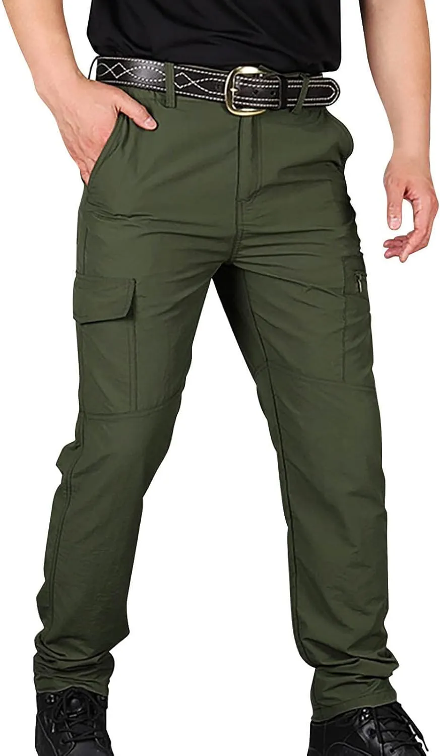 Quick Dry Tactical Cargo Pants for Men Water Resistant Lightweight Outdoor Trousers Straight Leg Classic Work Pants