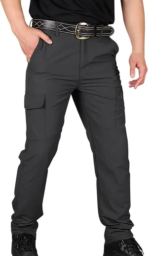 Quick Dry Tactical Cargo Pants for Men Water Resistant Lightweight Outdoor Trousers Straight Leg Classic Work Pants