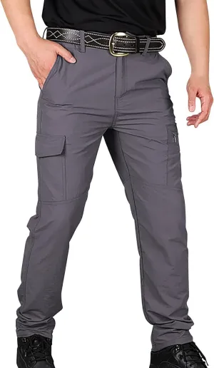 Quick Dry Tactical Cargo Pants for Men Water Resistant Lightweight Outdoor Trousers Straight Leg Classic Work Pants