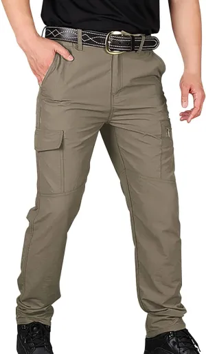 Quick Dry Tactical Cargo Pants for Men Water Resistant Lightweight Outdoor Trousers Straight Leg Classic Work Pants