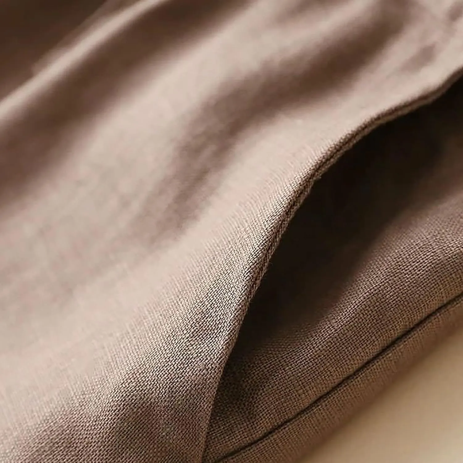 QWENTMTNTY Wide Leg Linen Pants for Women High Waisted Plus Size Casual Summer Pants Drawstring Elastic Straight Leg Pants