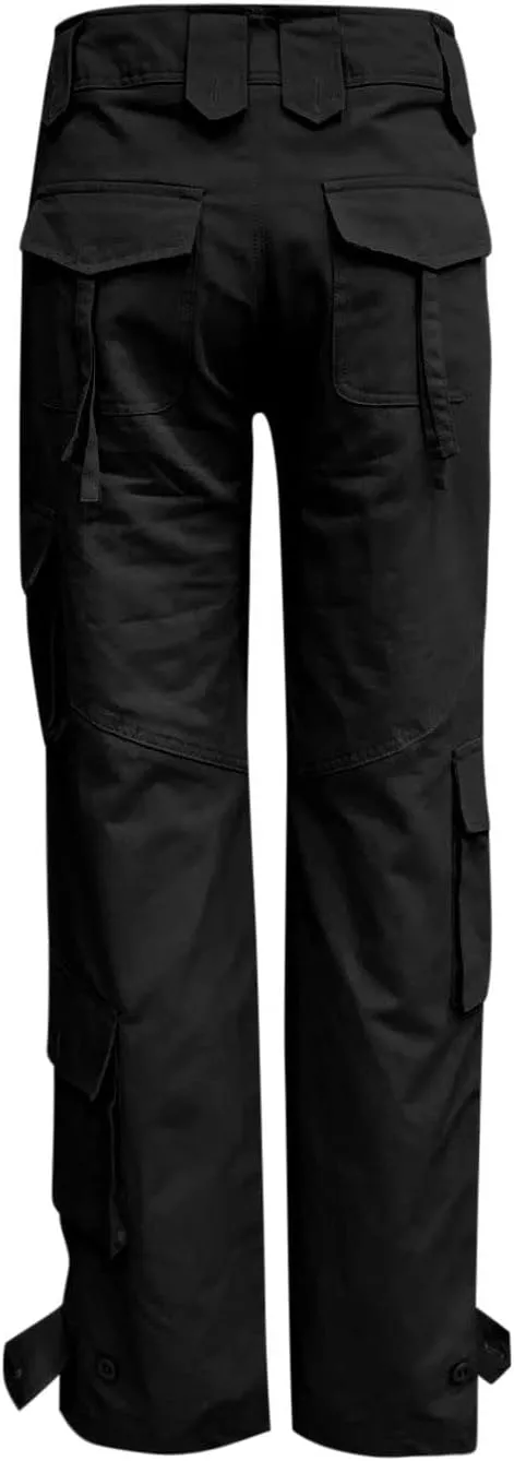 RKSTN Cargo Pants Women with Pockets High Waist Baggy Casual Trousers Wide Leg Solid Camp Hiking Pant Streetwear Overalls