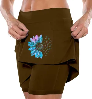 Skorts for Women with Pockets High Waist Tummy Control Skorts Yoga Lightweight Trendy Fit It Outfits with Pockets