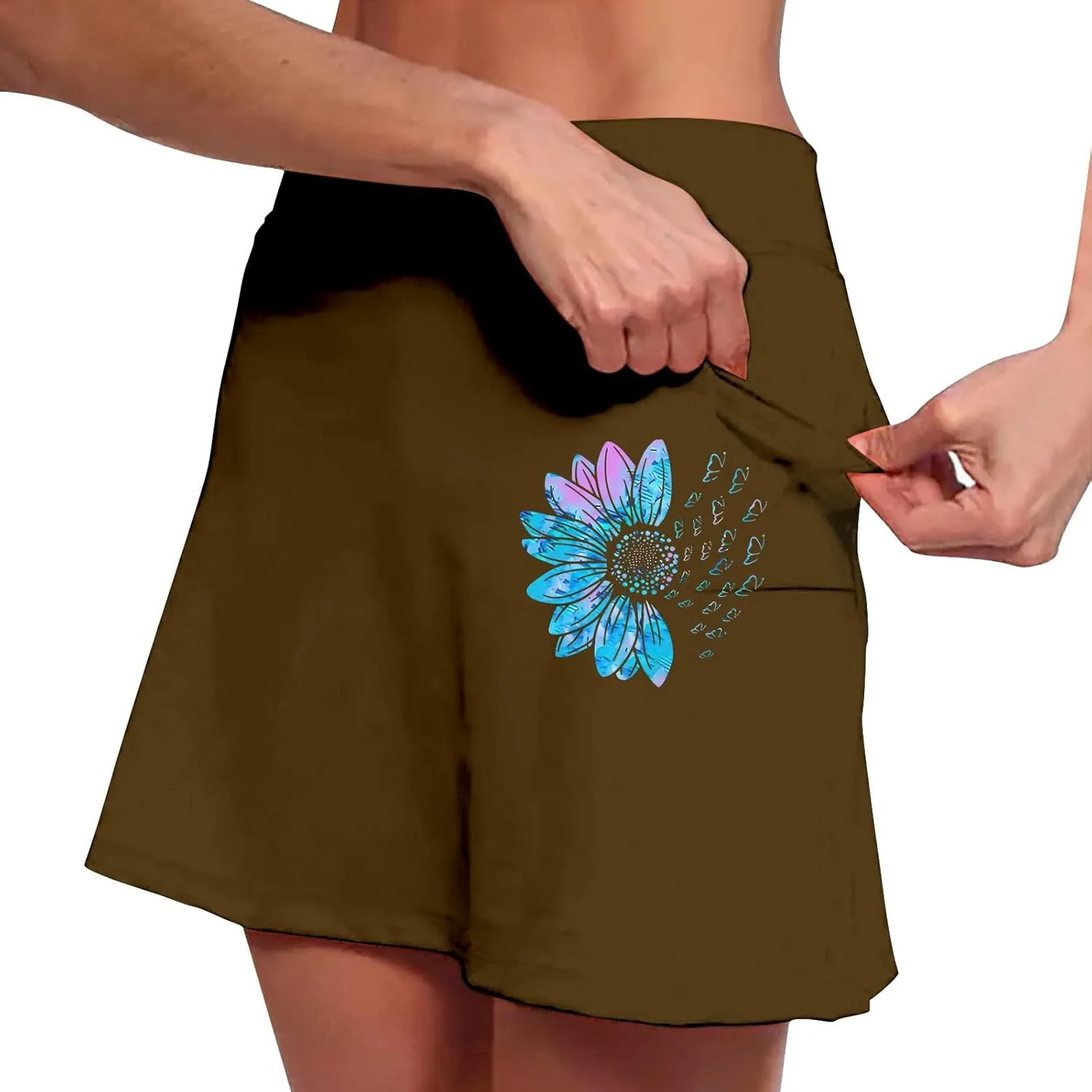 Skorts for Women with Pockets High Waist Tummy Control Skorts Yoga Lightweight Trendy Fit It Outfits with Pockets