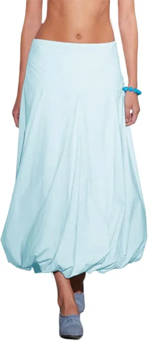 SOLILOQUY Women's Balloon Long Skirt Y2k Low Waist Solid Color A-Line Pleated Bubble Maxi Skirt Casual Puff Flowy Skirts