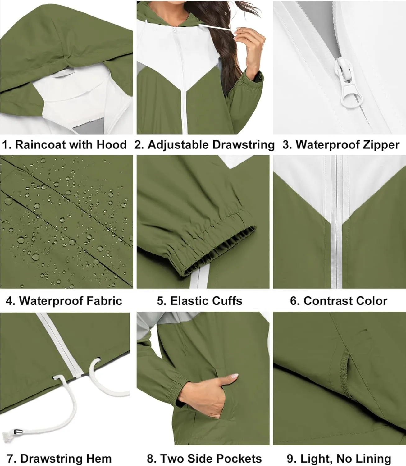SoTeer Women's Waterproof Rain Jackets Lightweight Hooded Windbreaker Packable Active Outdoor Raincoat