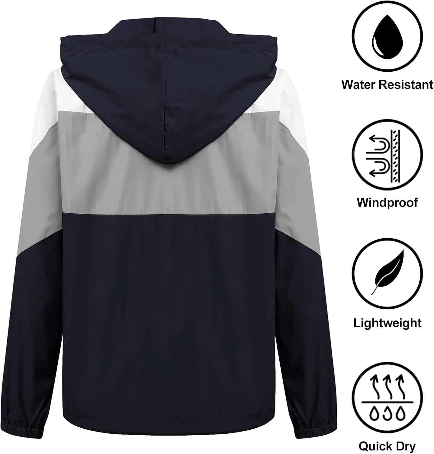 SoTeer Women's Waterproof Rain Jackets Lightweight Hooded Windbreaker Packable Active Outdoor Raincoat