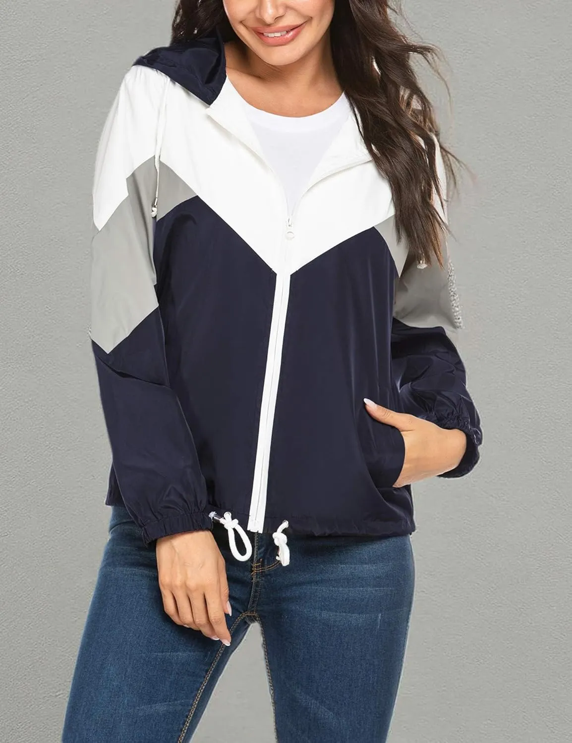 SoTeer Women's Waterproof Rain Jackets Lightweight Hooded Windbreaker Packable Active Outdoor Raincoat