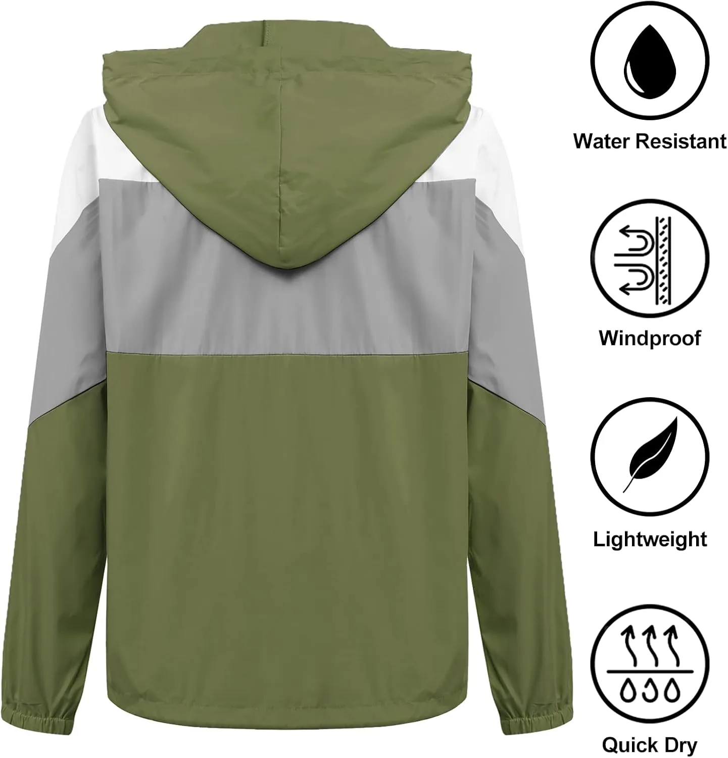 SoTeer Women's Waterproof Rain Jackets Lightweight Hooded Windbreaker Packable Active Outdoor Raincoat