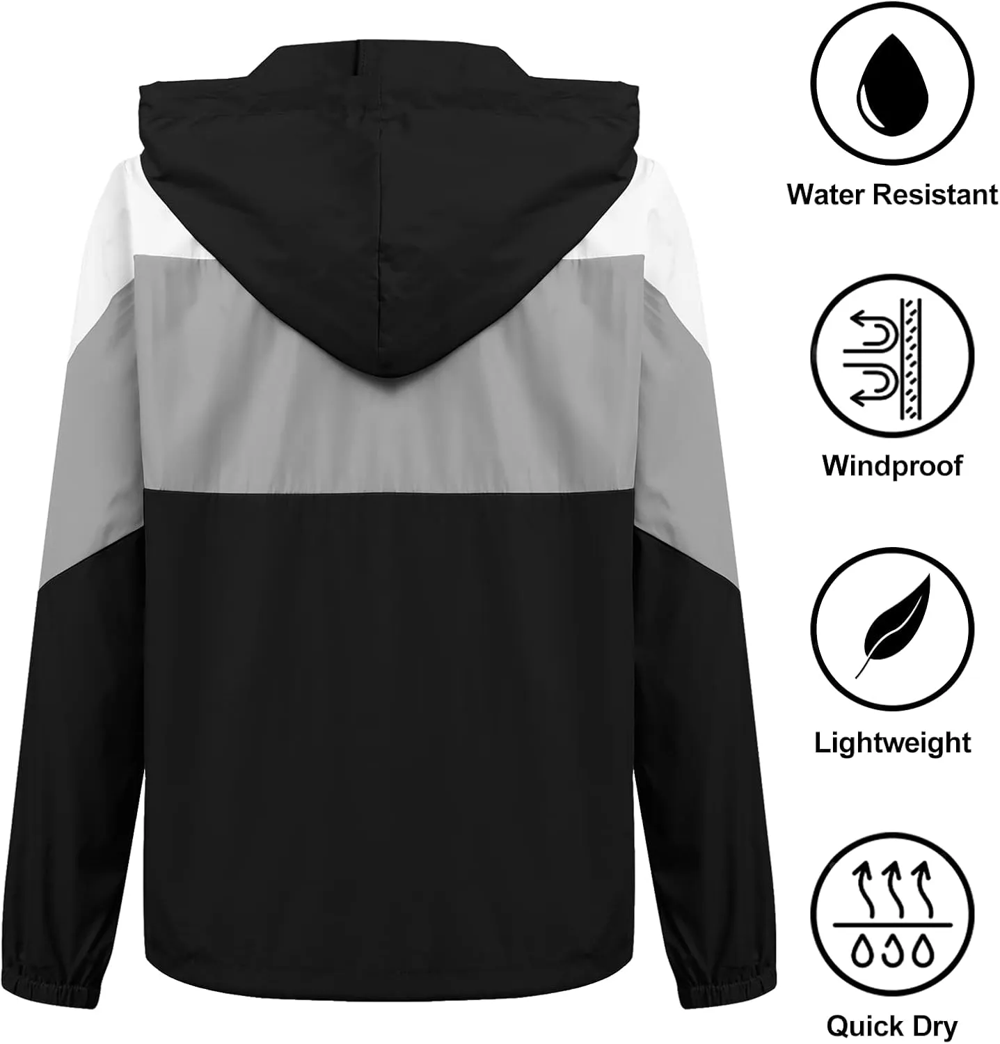 SoTeer Women's Waterproof Rain Jackets Lightweight Hooded Windbreaker Packable Active Outdoor Raincoat