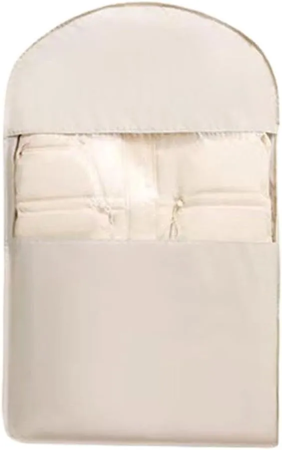 Space Saving Hanging Garment Bag  Self Compression Zipper, 3 Sizes, Waterproof Closet Organizer for Coats, Jackets, Suits Dustproof & Wrinkle-Free Storage (Beige, Medium)