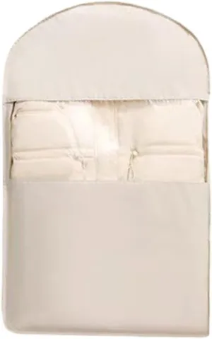 Space Saving Hanging Garment Bag  Self Compression Zipper, 3 Sizes, Waterproof Closet Organizer for Coats, Jackets, Suits Dustproof & Wrinkle-Free Storage (Beige, Medium)