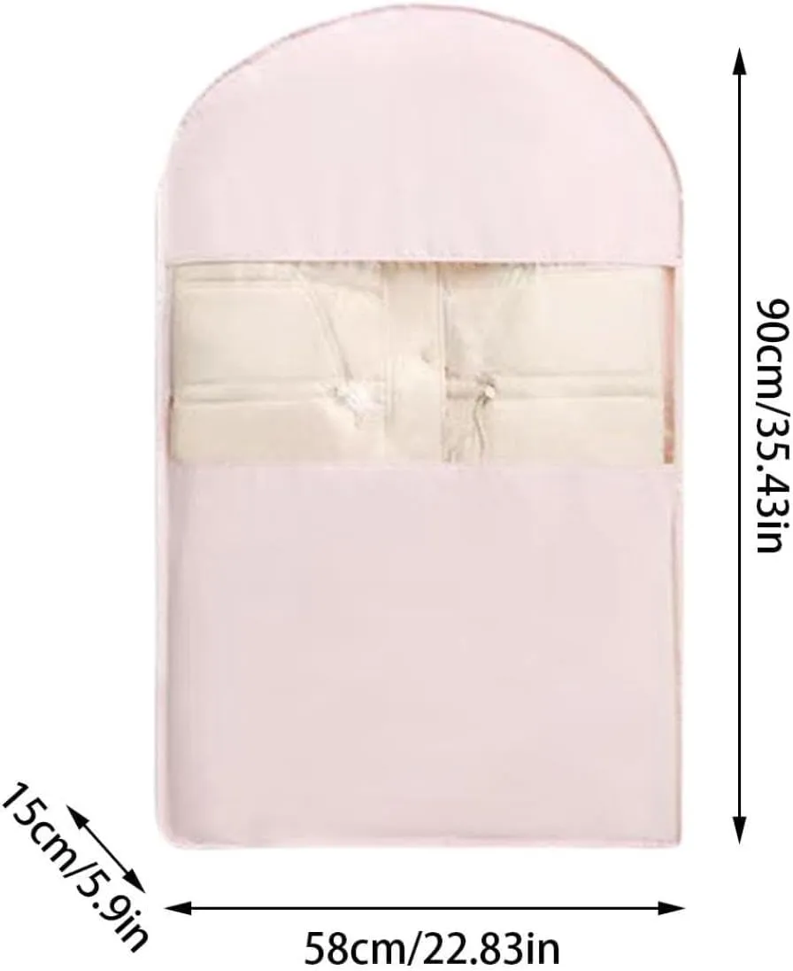 Space Saving Hanging Garment Bag with Self Compression Zipper | Dustproof Clothes Storage for Down Coats, Winter Jackets | Thick Closet Organizer Storage & Space Saver Bags