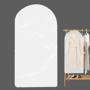 Space Saving Hanging Garment Bag with Selfs Compression Zipper, Garment Storage Bags Vacuum Sealed, Waterproof Garment Dust Cover, for Clothing Suits Dresses Jackets Coats