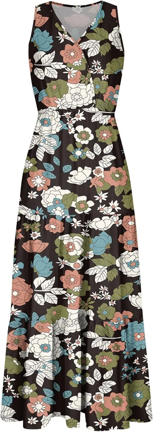 Spring Dresses for Women 2025 Floral Print Dresses for Women 2025 Casual Boho Flowy Patchwork