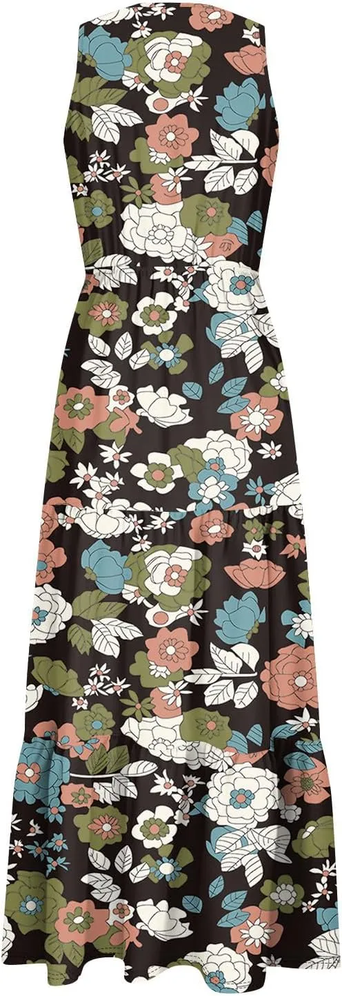 Spring Dresses for Women 2025 Floral Print Dresses for Women 2025 Casual Boho Flowy Patchwork