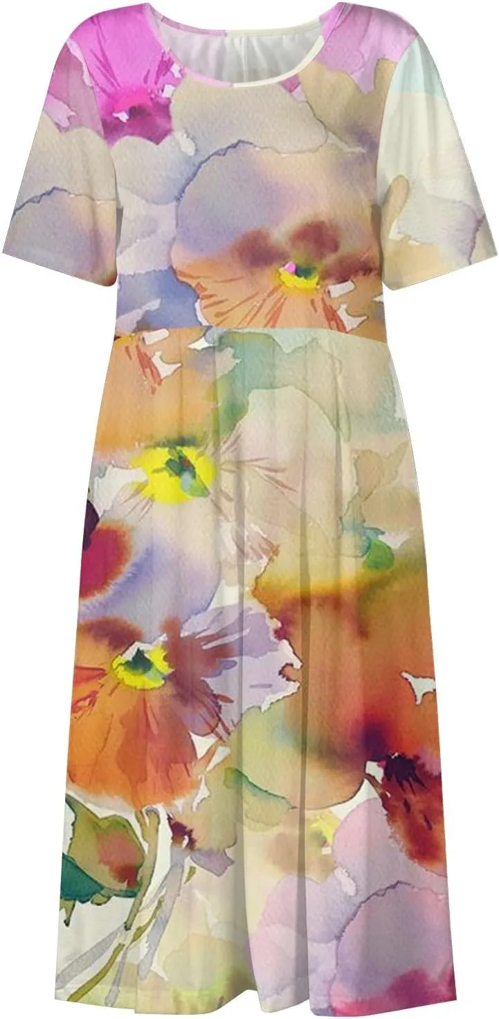 Spring Dresses for Women 2025 Womens Summer Dresses Casual Floral Print Dresses for Women Boho
