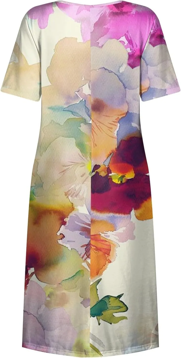 Spring Dresses for Women 2025 Womens Summer Dresses Casual Floral Print Dresses for Women Boho