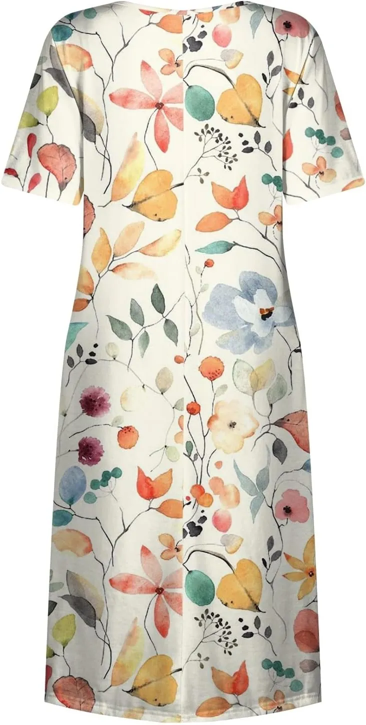 Spring Dresses for Women 2025 Womens Summer Dresses Casual Floral Print Dresses for Women Boho