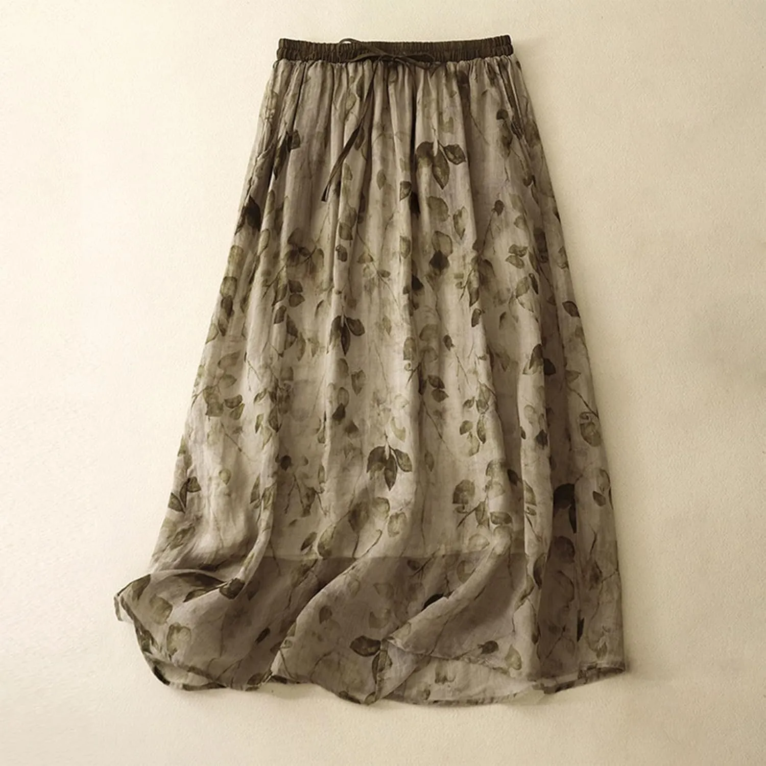 Spring Summer Floral Skirts for Women 2025 Bohemian Beach Midi Skirt Lightweight Flowy Vacation Boho Skirts