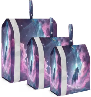 Starry Sky Unicorn Packing Cubes for Travel 3 Set Compressible Packing Cubes Luggage Accessories for Easy Packing