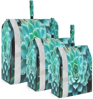 Succulents Teal Tropical Plants Packing Cubes for Travel 3 Set Travel Bags Organizer Luggage Organizer Bags for Organization