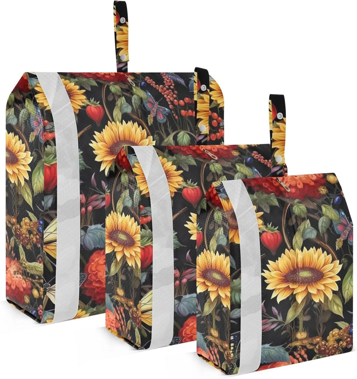 Sunflower Butterflies Packing Cubes for Travel 3 Set Compression Bags Luggage Cubes for Travel Essentials