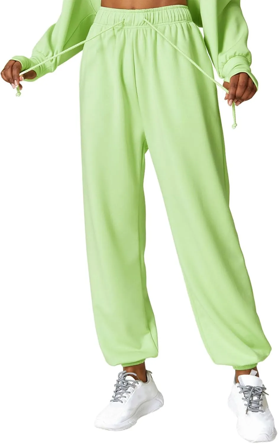 Sunwittafy Women's High Waist Sweatpants Lined Fleece Joggers with Pockets Lounge Athletic Workout Sweat Pants Trousers