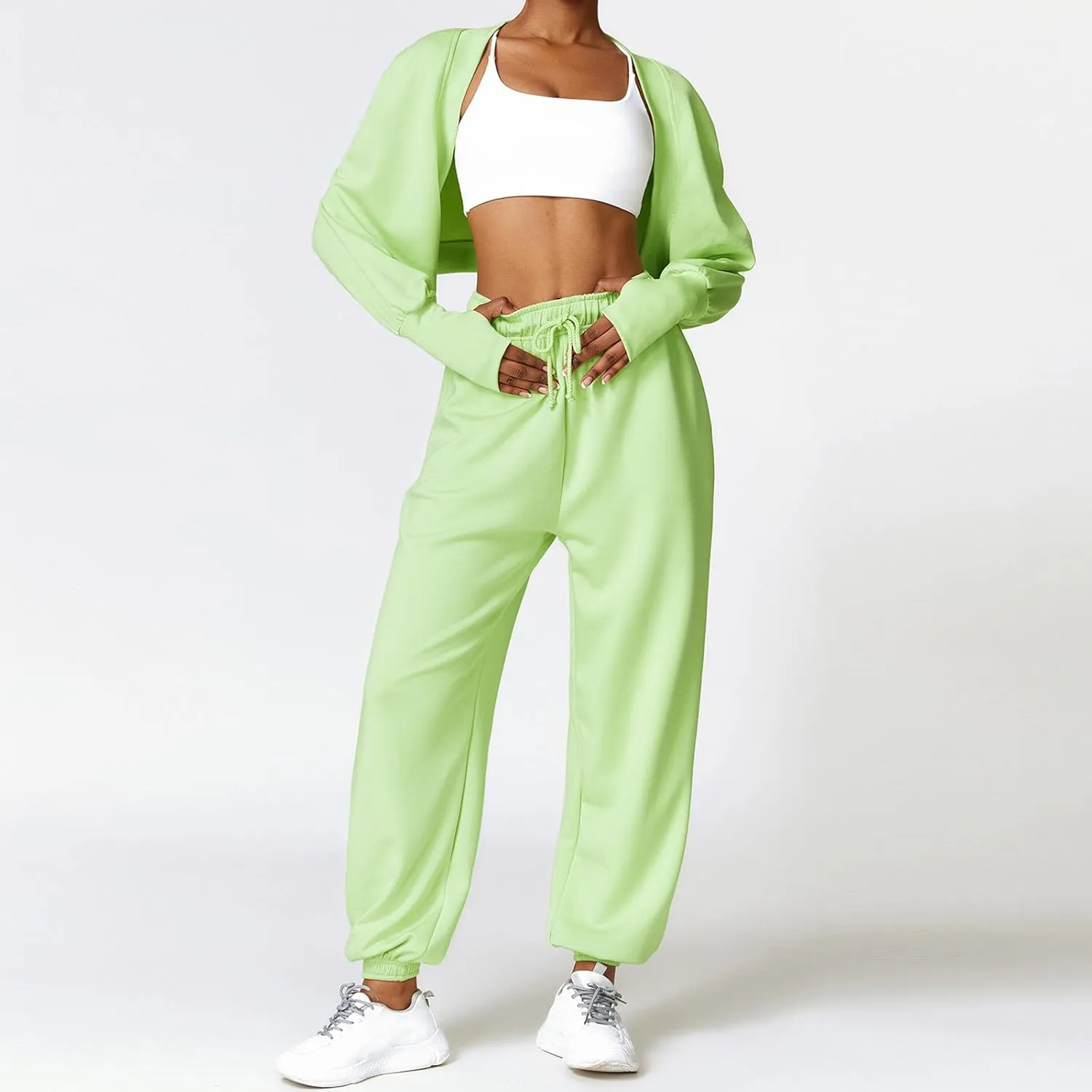 Sunwittafy Women's High Waist Sweatpants Lined Fleece Joggers with Pockets Lounge Athletic Workout Sweat Pants Trousers