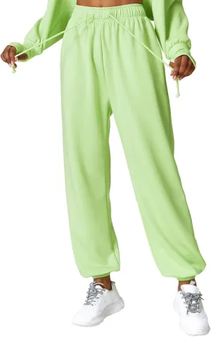 Sunwittafy Women's High Waist Sweatpants Lined Fleece Joggers with Pockets Lounge Athletic Workout Sweat Pants Trousers