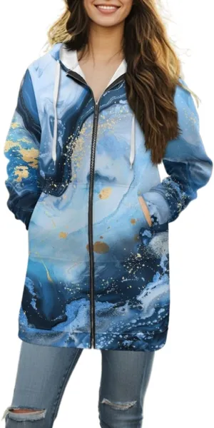 Suobstales Womens Zip Up Hoodies Long Sleeve Fall Lightweight Hooded Sweatshirt Oversized Fleece Jacket with Kangaroo Pockets