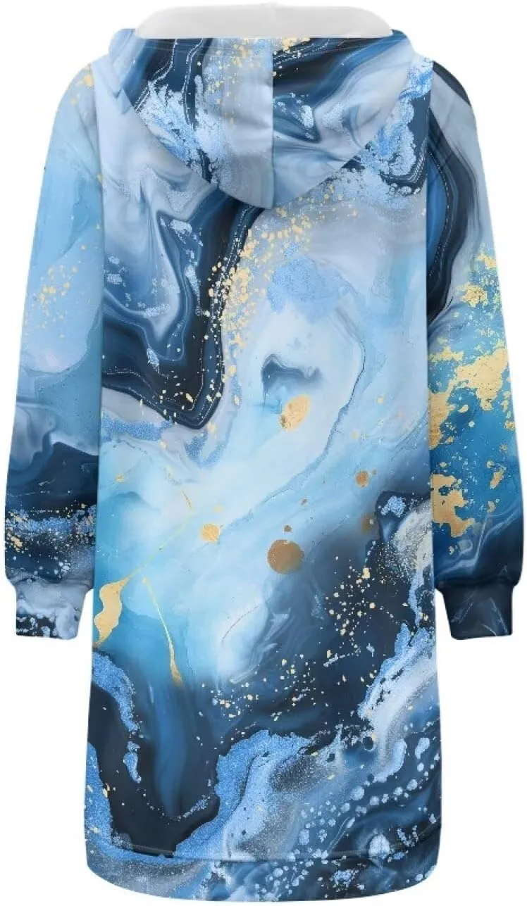 Suobstales Womens Zip Up Hoodies Long Sleeve Fall Lightweight Hooded Sweatshirt Oversized Fleece Jacket with Kangaroo Pockets