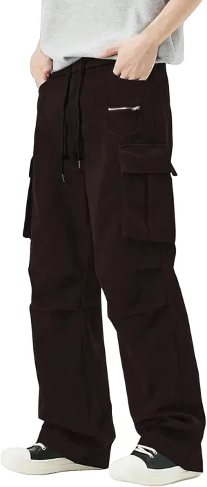 Sweatpants for Men Sport Tapered Classic Jogger Mens Split Ripstop Slim Fit Joggers Elasticated Waist Solid Slacks