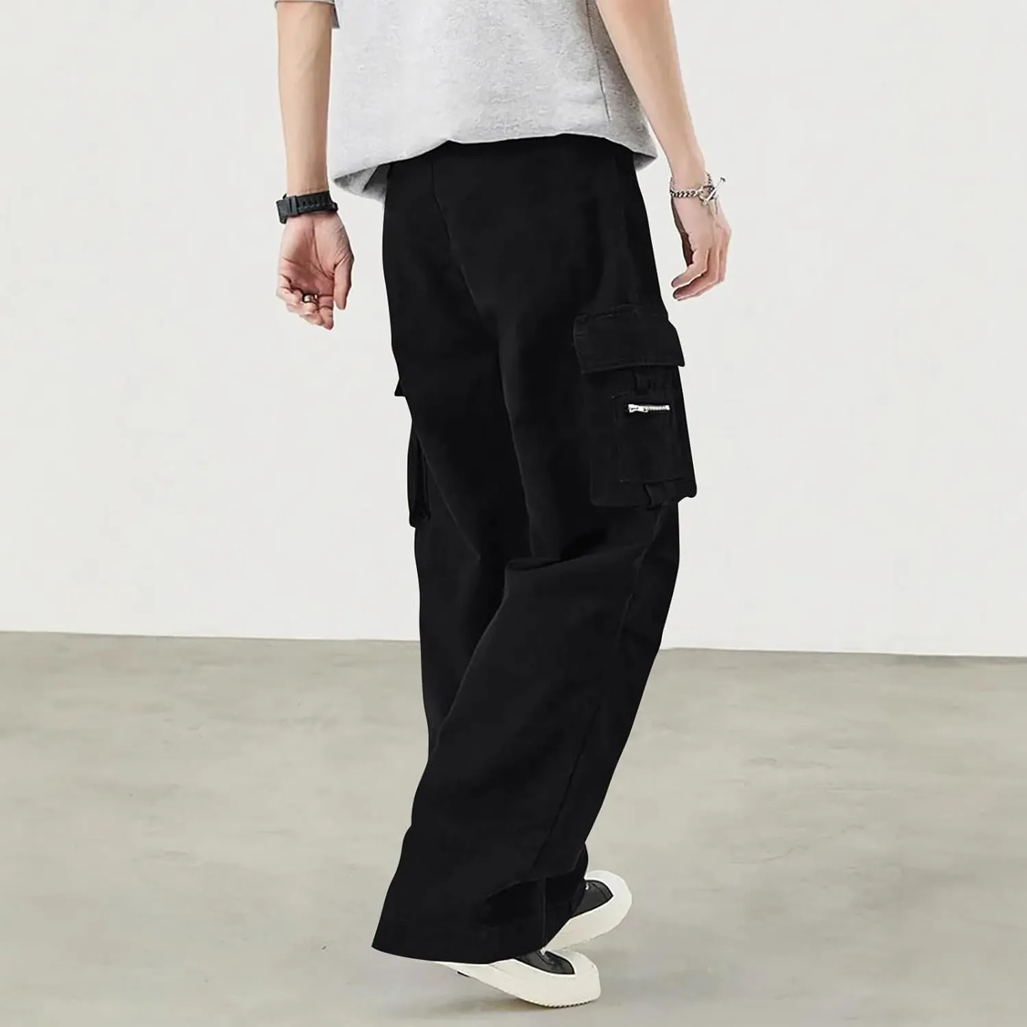 Sweatpants for Men Sport Tapered Classic Jogger Mens Split Ripstop Slim Fit Joggers Elasticated Waist Solid Slacks