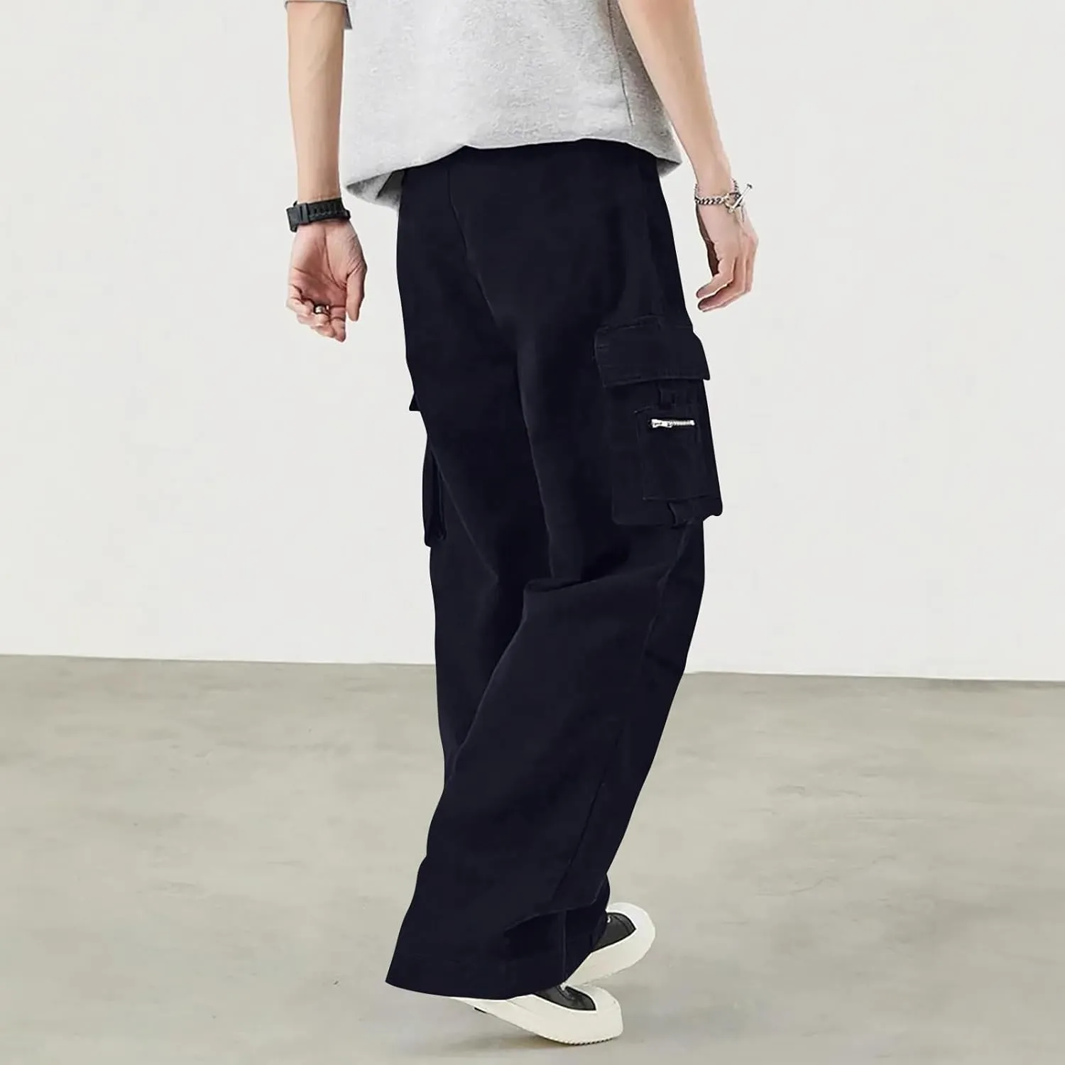 Sweatpants for Men Sport Tapered Classic Jogger Mens Split Ripstop Slim Fit Joggers Elasticated Waist Solid Slacks