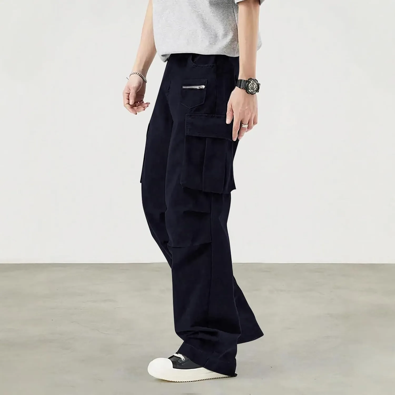 Sweatpants for Men Sport Tapered Classic Jogger Mens Split Ripstop Slim Fit Joggers Elasticated Waist Solid Slacks
