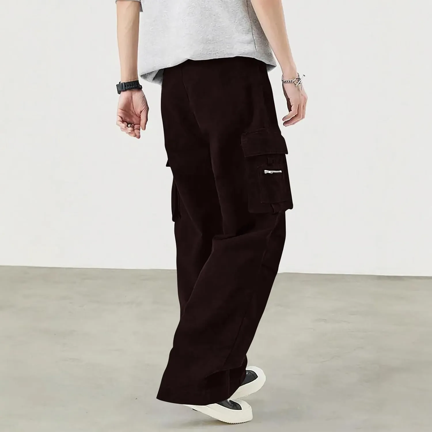 Sweatpants for Men Sport Tapered Classic Jogger Mens Split Ripstop Slim Fit Joggers Elasticated Waist Solid Slacks