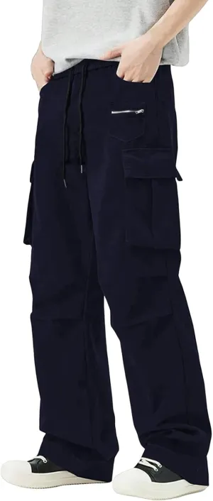 Sweatpants for Men Sport Tapered Classic Jogger Mens Split Ripstop Slim Fit Joggers Elasticated Waist Solid Slacks