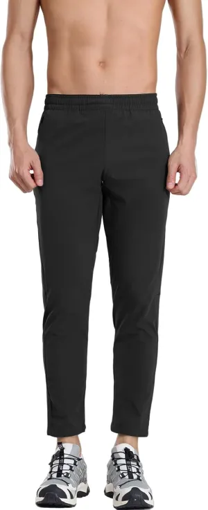 Sweatpants for Men Sports Tapered Classic Cargo Expandable Waist Solid Split Flex Comfy Pants Royal Blue,Black,Dark