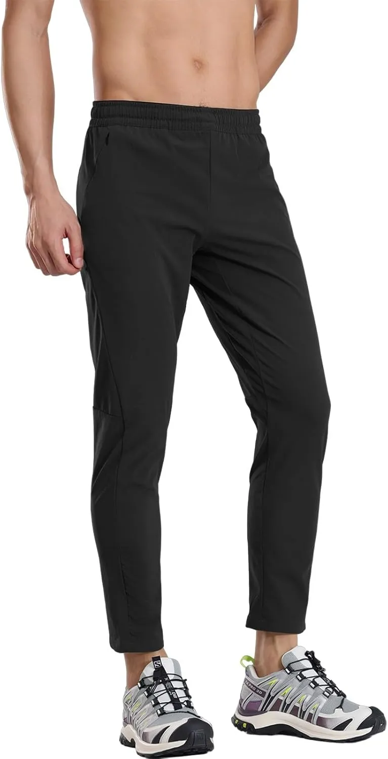 Sweatpants for Men Sports Tapered Classic Cargo Expandable Waist Solid Split Flex Comfy Pants Royal Blue,Black,Dark