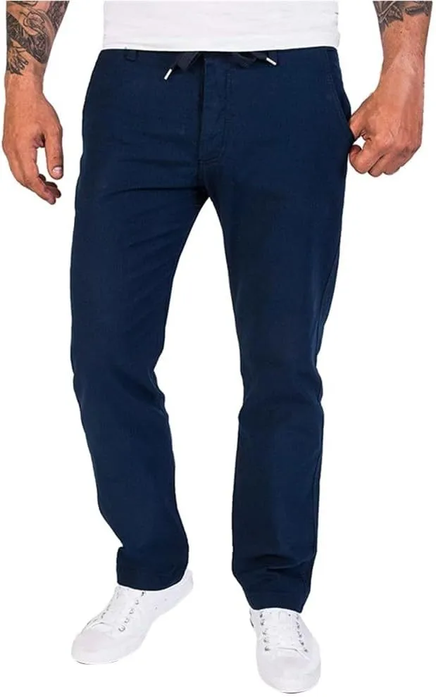 Sweatpants for Men Tapered Classic Slacks Athletic Elasticated Waist Solid Color Split Elasticated Comfort Cargo Dark