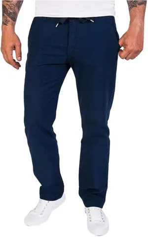 Sweatpants for Men Tapered Classic Slacks Athletic Elasticated Waist Solid Color Split Elasticated Comfort Cargo Dark